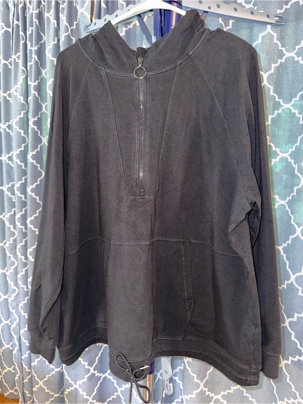 Women’s Black Half-Zip Pullover Hoodie